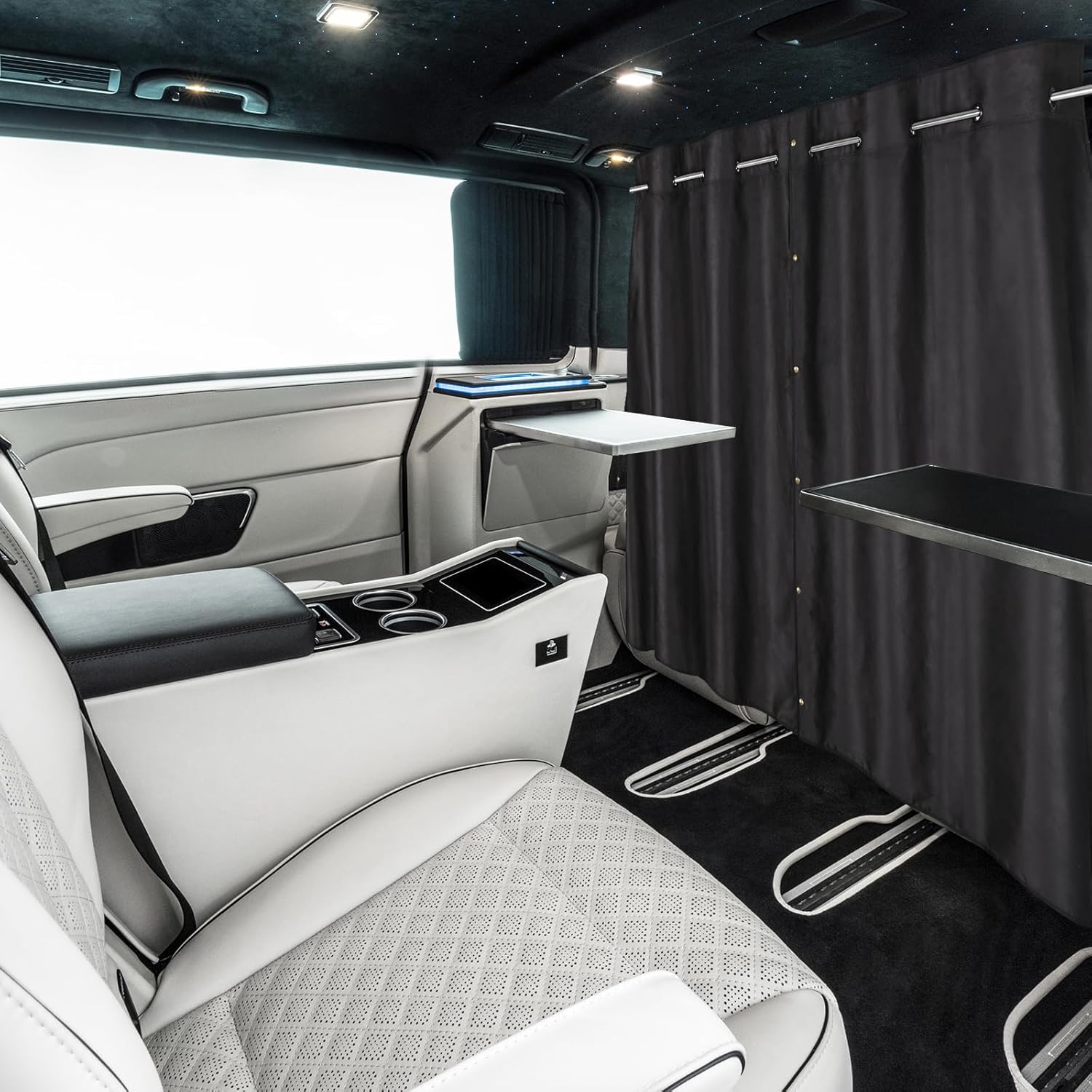 ZATOOTO Car Divider Curtain, Blackout Curtain for Vehicles, Adjustable Length for Large Vans, RVs, Trucks (6.56ft *4.42ft)